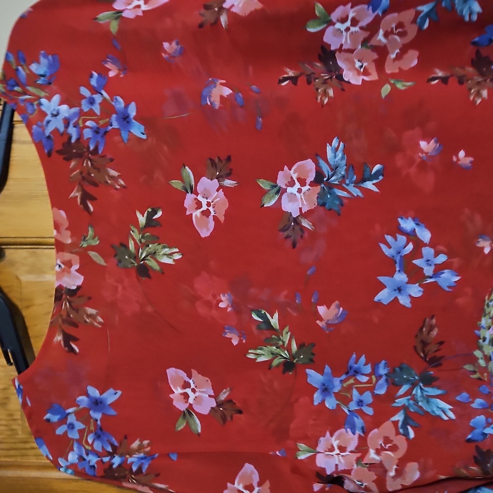 CAbi Red Floral Blouse - Picture 10 of 12